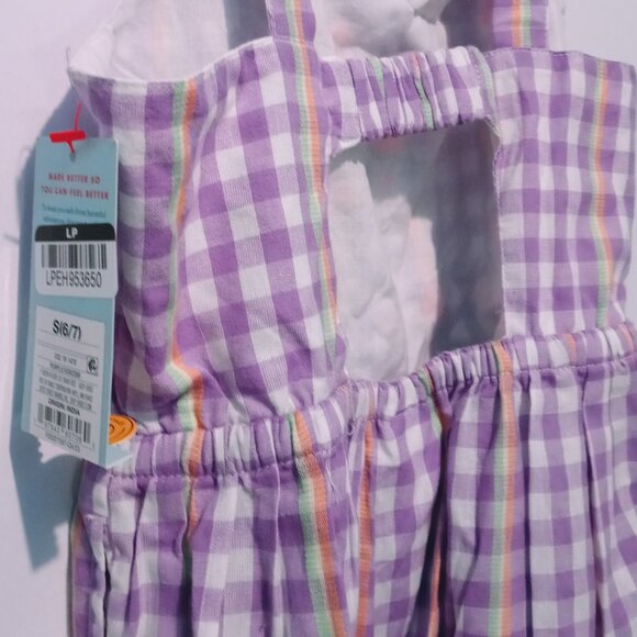 Cat & Jack Girl's Sleeveless Gingham Embroidered Tier Sundress Size (S) 6/7 - Picture 6 of 7